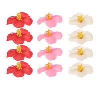 12 Piezas Pinza Cabello Flores Artificiales de Hibisco Eva | Estilo Bohemio, Alta Realismo Mantenimiento, Reutilizable para Peinados Diarios y Vacaciones
