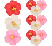 12 Piezas Pinza de Cabello de Hibisco EVA, Flor Tropical para Fiestas | Aspecto Realista y Textura Natural, Estilo Bohemio, para Bodas, Despedidas y Playa