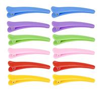 12 Piezas Pinza de Pelo de Duckbill Piezas Pinzas Pelo Peluqueria Negras Para Peinado Salón Pinzas PeloProfesionales Para Cortar El Cabello Seccionador Largo Barrettes para Mujeres y Hombre No.18