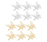 12 Piezas Pinza Pelo Metálica Mariposas, Elegante y Delicada | Aleación Dorada o Plata, Sujeta Firmeza, Adecuado para Niñas en Cumpleaños y Año