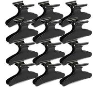 12 Piezas Pinzas de Pelo Tipo Garra para Mujeres, Pinzas de Seccionamiento Negras en Forma de Mariposa, Accesorios de Peluquería para Salón, Styling para Chicas, Perfectas para Peinar o Secar el Pelo