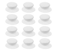 12 Piezas Pomo Blanco de Plástico PP Atornillable | Repuesto para Cocina y Reparación, Incluye Tornillos, Acabado Liso, Uso en Ollas y Sartenes