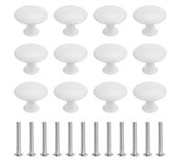 12 Piezas Pomos Armario 30mm, Tiradores para Cajones Redondos con Tornillos