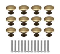 12 Piezas Pomos Vintage de Latón, Tiradores de Muebles Redondos 30 mm, Perillas de Cobre Antiguo para Armarios, Cajón, Puertas y Gabinete, Manijas Decorativas Retro para Cocina, Dormitorio y Baño