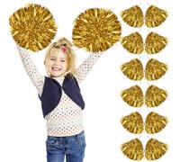 12 Piezas Pompones Animadora, Pompones Cheerleader, Pompones Azules Animadora, Pompones para Animar, Pompoms Animadoras para la Escuela, Deportes de Salud, Baile Nocturno (63-CheerleaderPompoms)