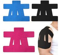 12 piezas Precortada Kinesiotape Hombro Vendaje Neuromuscular Cinta Kinesiológica, resistente al agua y agradable a la piel profesional fisio Hombros cinta corrección postura Tiras Fisioterapia