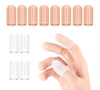 12 Piezas Protectores de Dedos Mano de Silicona, Funda Dedos Manos Transpirables, Protector Dedos Mano,Funda Finger Protector,para Dedos Agrietados, Eczema de Manos, Artritis de Dedos