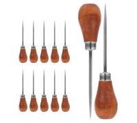 12 Piezas Punzón de Encuadernación DIY Mango de Madera y Metal