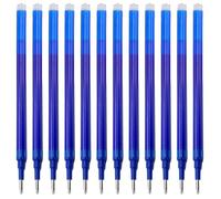 12 Piezas Recambios para Bolígrafo Borrable 0.5 mm, Tinta Termosensible Azul, Compatibles con Pilot FriXion, Hasta 400m de Escritura, para Notas de Oficina y Escuela