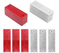 12 Piezas Reflectores Camiones, Rectangular Reflectante, Reflectante Autoadhesivo Rectangular, Universal Plastico Rojo/Blanco Rectangular Reflector para Camión, Remolque, Camión Caravana (2 Colores)