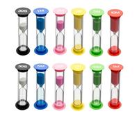 12 Piezas Reloj de Arena Multicolor - Temporizadores de 30s a 10 Minutos para Niños, Limpieza Dental, Escuela y Cocina - Kit Educativo y Decorativo
