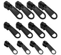 12 piezas Repuesto de tirador de cremallera, kit de reparación de cremalleras, repuesto de tirador de cremallera desmontable para uso universal, ropa, ropa de cama, equipaje y mochila