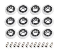 12 Piezas Rodillos de Puerta, DOYUKY Ruedas Mampara Ducha con Tornillos, Corredores de Poleas, Rodamiento Ducha para Puerta Corredera de Cristal Baño 23mm