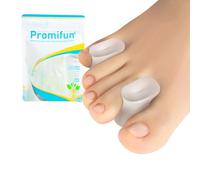 12 Piezas Separador Dedos Pie - Promifun Corrector de Juanetes - Separadores de Dedos de Los Pies Silicona, Día y Noche, Cuidamos Tus Pies (Clear, Multi-Size)