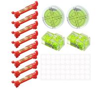12 Piezas Set Nivel Burbuja Pequeño Nivel de Burbuja Cuadrado Redondo Mini Niveles de Cuerda Precisión Con Puntos de Pegamento para Cámara Camping Fontanería Albañilería Canalone