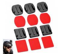 12 Piezas Soportes Adhesivos GoPro, Pegatinas Soportes Casco GoPro 3M Acción Pack de Monturas Curvas y Planas para Casco DJI y Cámaras Deportivas Base Adhesiva Industrial VHB Impermeable para Deportes
