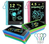 12 Piezas Tableta de Escritura LCD 4.5 Pulgadas, Electight Tablet Escritura Pantalla Colorido, Tableta Escritura Niños con Borrable y Bloqueo Función, Cumpleaños para Niñas y Niños de 3-12 Años