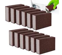 12 Piezas Taco Lija, Esponjas de Lijado, Cuatro Caras Lija Pared, Esponja de Lija, Bloque Lijador, Taco Abrasivo de Lijado Manual, Lijadora Grano Cocina Lavables y Reutilizables para Lijar Pulido