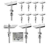 12 Piezas Tacos Pladur Gran Peso, M8x100mm Tacos Tornillos para Pladur, Fabricado en Acero al Carbono Galvanizado,Ganchos de Techo, Gancho Techoa para Paredes y Techos