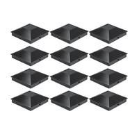 12 Piezas Tapa para Poste de Cerca de Plástico PP Negro | Protección para Postes de Patio y Terraza, Ajuste con Tornillo, Uso Exterior en Vallas y Farolas