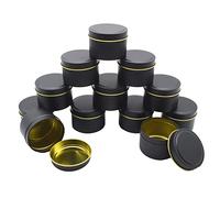 12 Piezas Tarros Redondos Velas, Tarros Metal Vacíos 4 oz para Velas, Dulces, Bricolaje, Artesanía, Joyería(50ml)