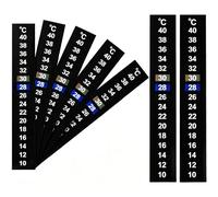 12 Piezas Termómetro Digital Autoadhesivo para Acuarios 10-40° Termómetro de Acuario para Postura de Tortugas Reptiles y Peces Ornamentales (Negro)