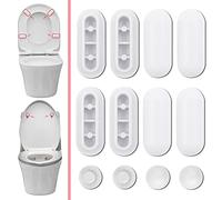 12 Piezas Tope de Asiento de Inodoro, 4 Pcs Topes para Tapa de Inodoro y 8 Pcs Topes de Asiento de Inodoro, Topes de Inodoro Parachoques de topes para el hogar, la oficina, el hotel (blanco)