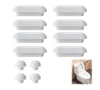 12 Piezas Tope de Asiento de Inodoro, 4 Pcs Topes para Tapa de Inodoro y 8 Pcs Topes de Asiento de Inodoro - Estabilizadores para Asientos de WC - Reducción de Ruido y Prevención de Arañazos (Blanco)