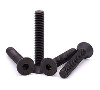 (12 piezas) Tornillos de cabeza avellanada plana de 3/8-16 x 1-3/4 pulgadas, acero de aleación de grado 10.9, acabado de óxido negro, llave hexagonal Allen, rosca completa, rosca gruesa UNC