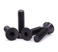 (12 piezas) Tornillos de cabeza avellanada plana de 3/8-16 x 3/4 pulgadas, acero de aleación de grado 10.9, acabado de óxido negro, llave hexagonal Allen, rosca completa, rosca gruesa UNC