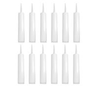 12 Piezas Tubo de Sellador Vacío Tapa y Punta de 300ml Recargable | PE Blanco, Plástico Flexible, Compatible Herramientas Estándar, para Baño, Juntas, Azulejos y Retoques