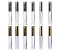 12 Piezas Tubo Labial Vacío de 5ml, Plástico, Tapa Redonda | Cuerpo Transparente, Ligero y Fácil de Llevar, para Viaje, Aceite y Brillo de Labios