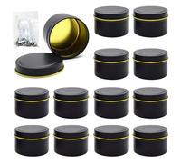 12 Piezas Vacíos Contenedores De Velas Tarros Para Hacer Velas, Recipiente De Latas De Metal Vacío Tarro Cajas De Vela Con Tapas Para Velas De Bricolaje,Accesorios Para Kits De Velas Diy Con Tapa