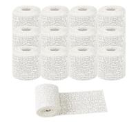 12 Piezas Vendas de Yeso 5 X 270 CM,Venda Escayola Manualidades,Plaster Bandage Rolls,Venda de Escayola para Modelado,Vendaje para Hacer Moldes Creativo Artesanía - Blanco