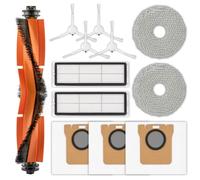 (12 Piezas) X20+ Kit De Accesorios Compatibles Con Xiaomi X20+/ X20 Plus/ 1S/ S20 Plus/ S20+/ X10+/ X20 Pro:1 Cepillo Giratorio, 4 Cepillos Laterales, 3 Bolsas Para El Polvo, 2 Filtros Hepa y 2 Mopas