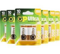 12 pilas alcalinas GP Ultra tipo C | Larga vida útil para dispositivos de alto rendimiento y resistentes a fugas | Potencia más duradera y mejor rendimiento | Paquete de 12 | 1,5 V | LR14, AM2, 14A