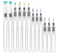 12 pinceles de agua con depósito de agua rellenable, para acuarela, caligrafía, color