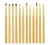 12 Pinceles para Uñas de Gel Decoracion Acrilicas Nail Art Fino Profesional con Pincel Ombre, LEA-SHALL Pincel Semipermanente de Ombre/Línea/Plano/Redondo/Acrílico/Francesa/UV Kit Manicura Pintura