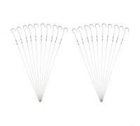 12 pinchos de acero inoxidable para barbacoa de 14 pulgadas, hoja plana y mango trenzado para cocinar uniformemente, agarre antideslizante para carne, mariscos y verduras, paquete de 20