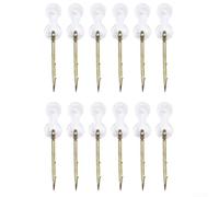 12 pines de acero inoxidable con anillos de silicona, picos de cebo para aparejos de pesca de carpa, 0,6 mm de diámetro en 7 mm/10 mm/15 mm de longitud (7 mm)