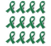 12 pines de cinta verde, insignia esmaltada de concienciación sobre la salud mental, broche de solapa de esperanza para decoración, talla única