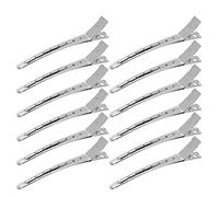 12 pinzas de pico de pato, herramienta profesional para seccionar el cabello, de acero inoxidable, para salón, hogar, viajes, resistente al óxido, ligera y duradera