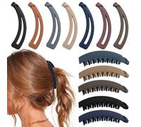 12 pinzas de plátano para mujer, clásicas y de moda, fuerte poder de peinado, antideslizantes, fáciles de fijar, sin enredos, adecuadas para cabello grueso y fino de mujer