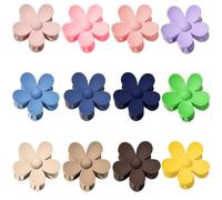 12 pinzas para el pelo con diseño de flores, lindas pinzas para mujeres y niñas, pinzas de mandíbula mate para cabello grueso/medio, pinzas para el cabello fino y fino, 12 accesorios coloridos para el