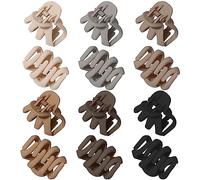 12 pinzas para el pelo pequeñas, pinzas para el pelo medianas para mujeres y niñas, Hair Clips antideslizantes con garra mate para cabello fino de mujer