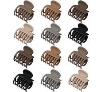 12 pinzas para el pelo pequeñas, pinzas para el pelo medianas para mujeres y niñas, Hair Clips antideslizantes con garra mate para cabello fino de mujer