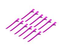 12 pinzas para pico de pato, pinzas para seccionar el cabello, herramienta de peinado con diseño único de doble bisagra, suministros de peluquería para estilistas y mujeres (Rosa roja)