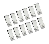 12 pinzas plateadas para dinero en efectivo, de acero inoxidable, para hombres y mujeres, portátiles, ligeras, pulidas, para billetes, facturas (5 cm), plata, talla única, todos los