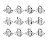 12 placas de ojo de acero inoxidable M5, acero inoxidable 304, 30 x 35 x 21 mm, cuadradas, ojal de pared con ojal para toldo, fijación de hamaca, cesta de plantas, techo, madera, balcón, jardín