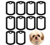 12 placas silenciadoras de silicona para perro, silenciadores militares negros para etiquetas de identificación militares auténticas, gomas para reducir el ruido y proteger la etiqueta, 52 x 31 mm.